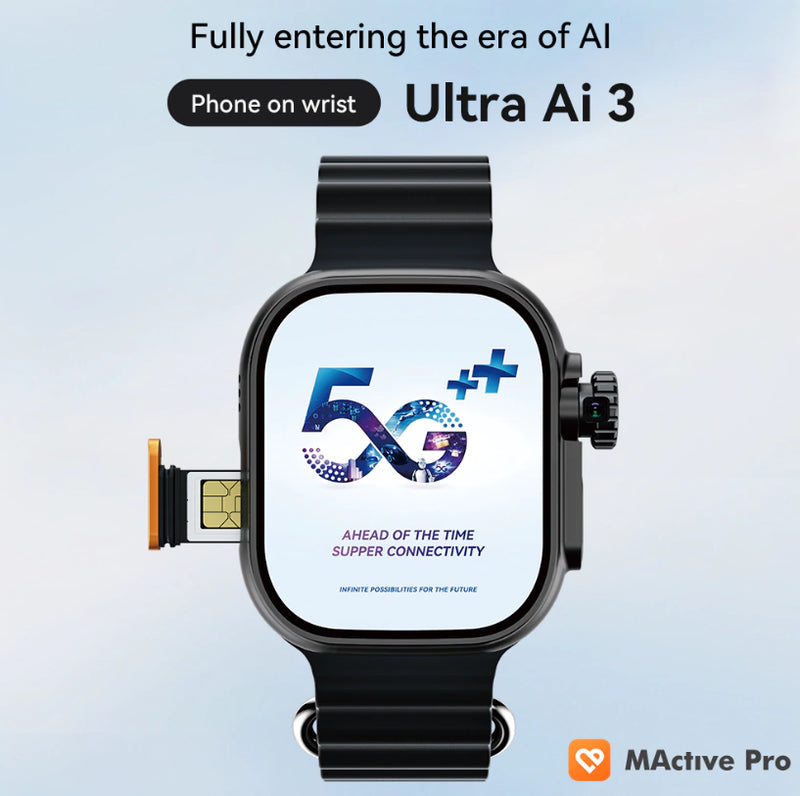 SMARTWATCH 5G+ ULTRA AI 3 COM CHIP 2GB DE RAM 16GB DE MEMÓRIA (5 BRINDES | FRETE GRÁTIS A Pronta Entrega, Enviamos em 24 Horas)